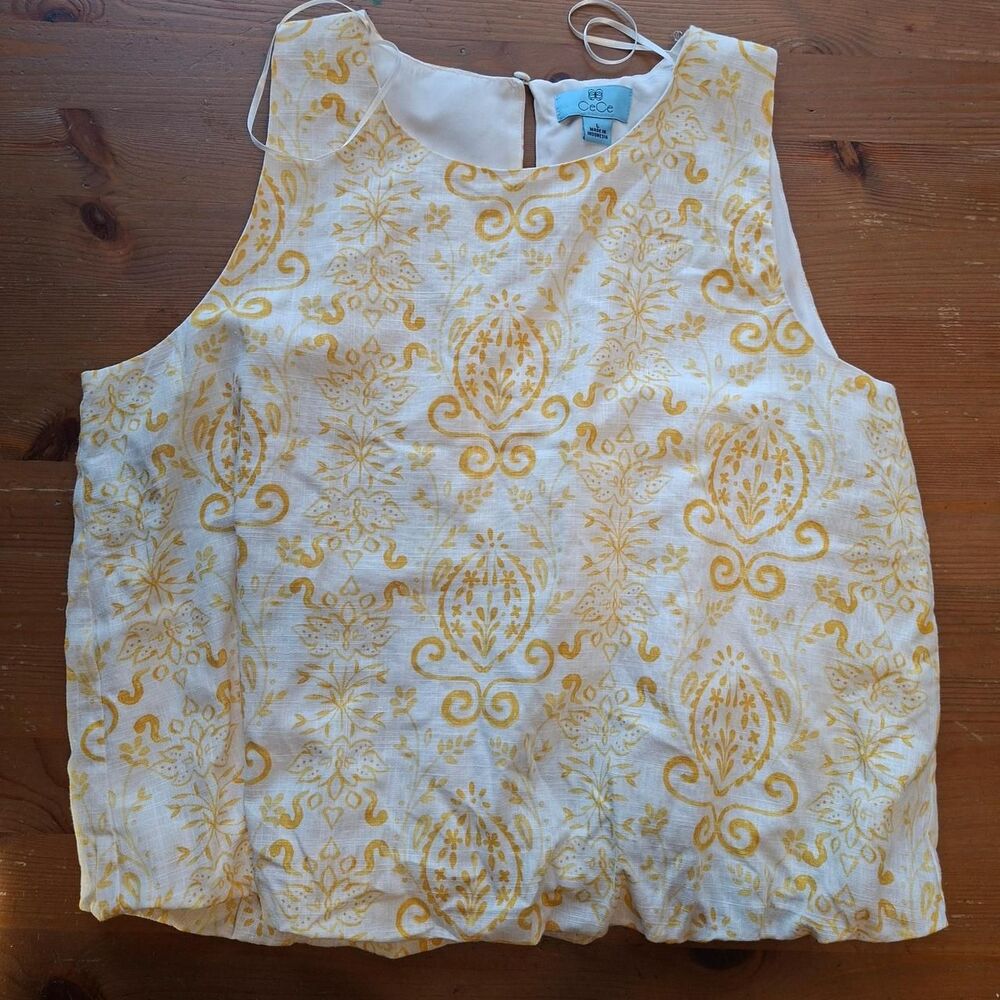 Cece Men's White and Yellow Vest